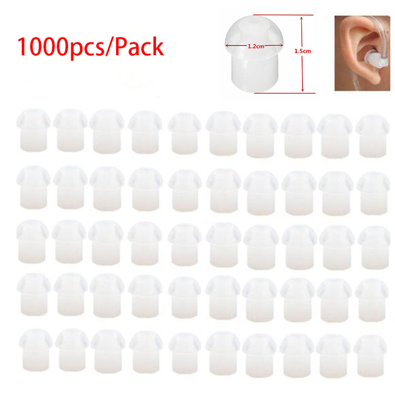 Silicone Ear Tip Replacement - シリコン製のキノコの耳のヒント,交換用イヤフォン,音響コイル,エアチューブ,マイク,1000個
