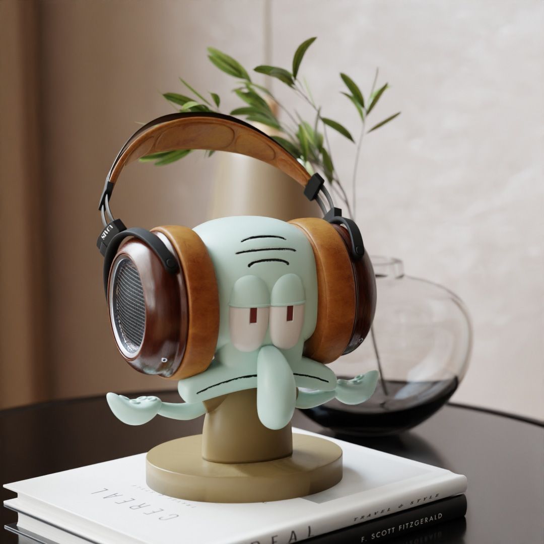Headphone Stand Desk - スポンジ・ボブのスクイッドワード漫画ヘッドホンスタンド、デスクトップヘッドセットホルダー、イヤホン収納整理用ディスプレイラック