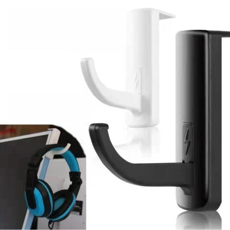 Headphone Stand Desk - 自己粘着ヘッドフォンフックヘッドセットハンガーホルダーフックテープステッカーデスク PC ディスプレイモニタープラスチックスタンドアクセサリー