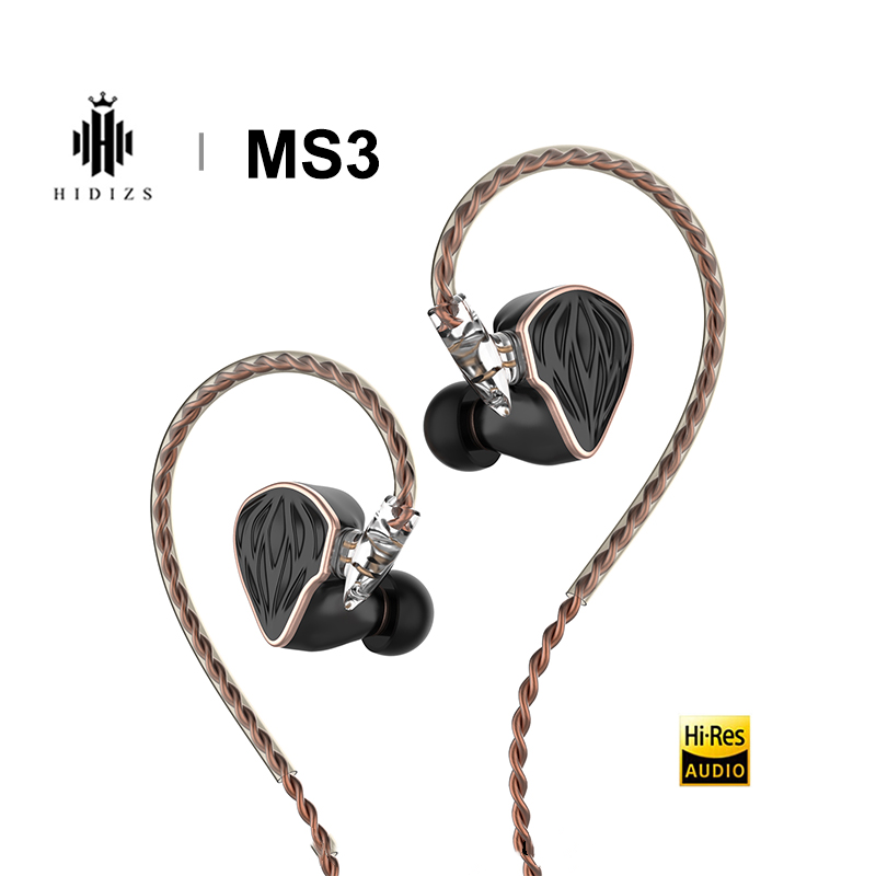 Audiophile Headphone Wired - Hi-Fiインイヤーイヤホン,2ba 1ddハイブリッドモニター,取り外し可能なHidizs-MS3 mm, 2ピンケーブル,有線イヤホン,ms3,0.78