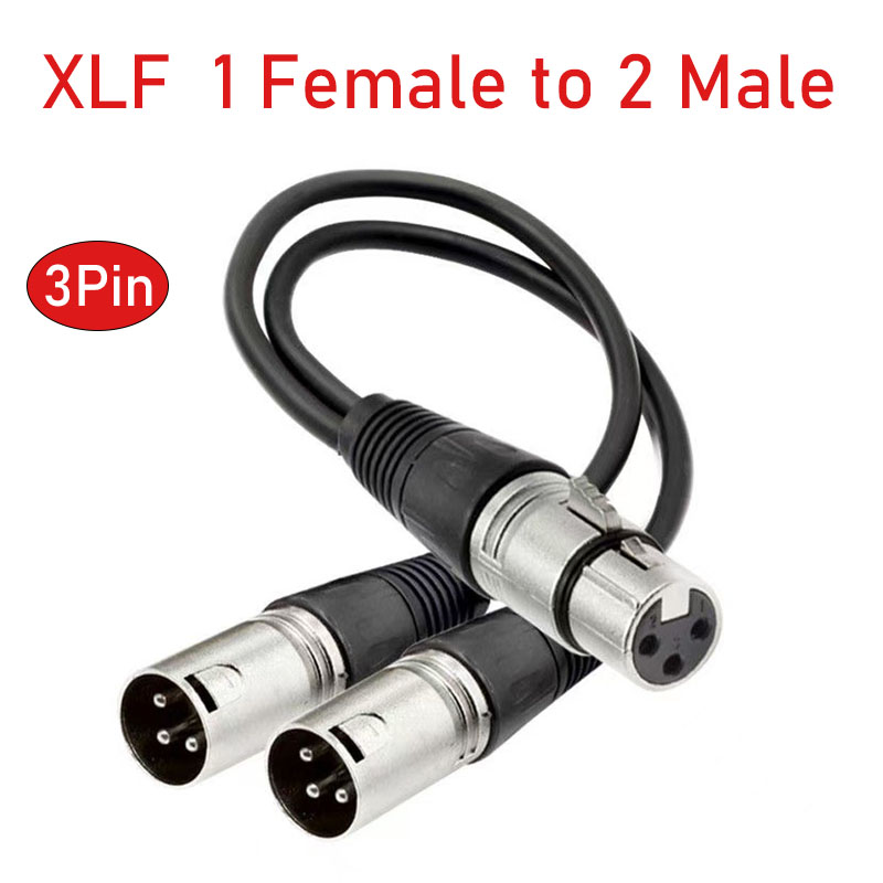 Audio Splitter Y - XLRスプリッターケーブル 3ピンメス-デュアルオスYアダプター 30cm 1フィート マイクオーディオ信号スプリッター スタジオ録音機器用