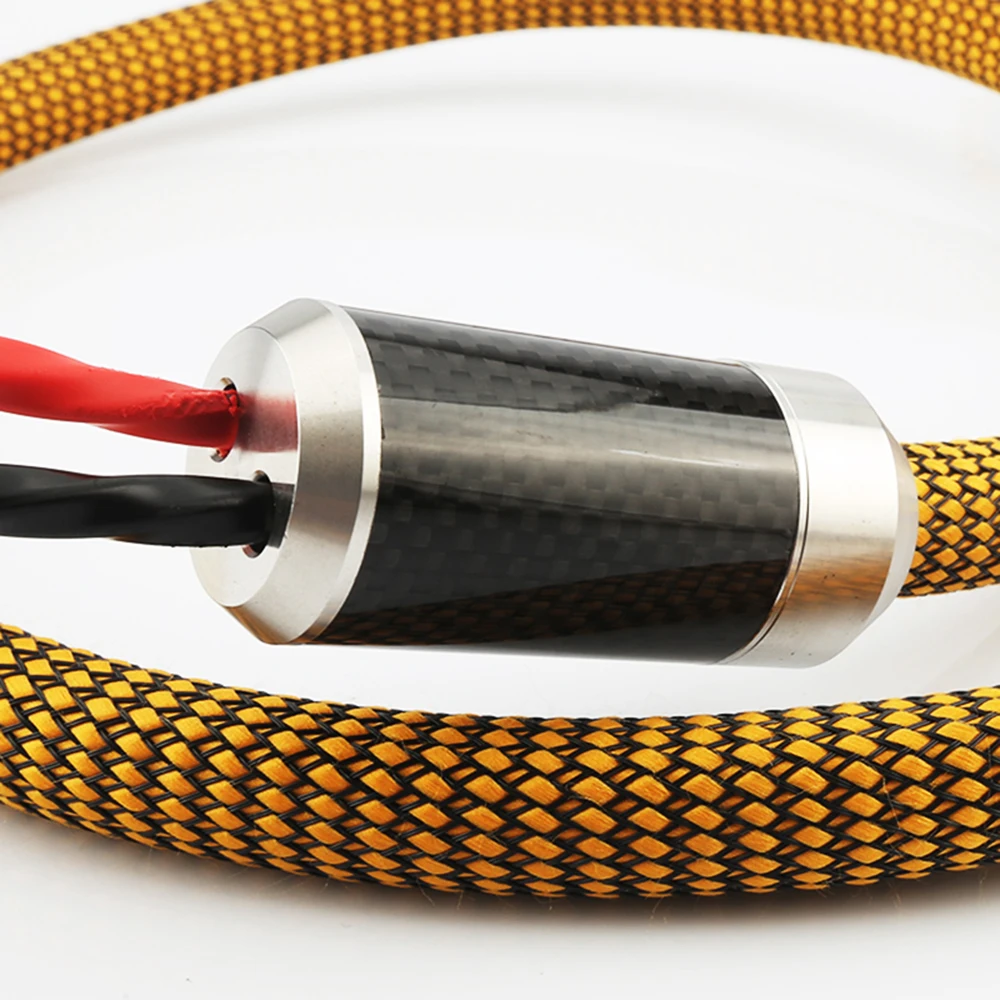Audio Splitter Y - オーディオスピーカーケーブル用カーボンファイバーパンツブーツとスプリッター,高品質,ステンレス鋼,1〜2,cf1606