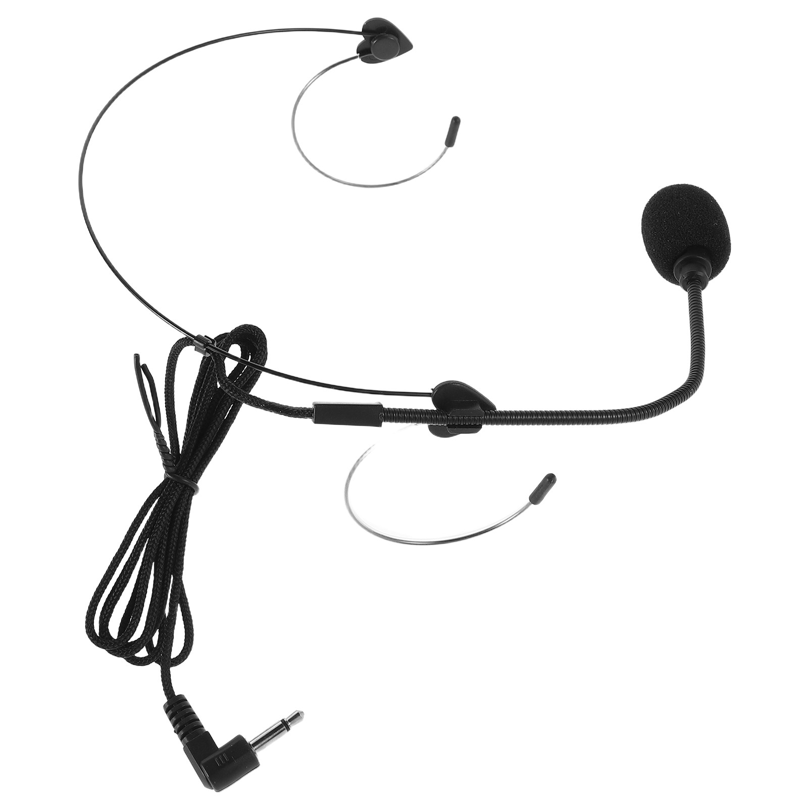 Wired Earphone Mic - 有線ヘッドセットマイク 小型マイク オーバーイヤー吊り下げ式コンデンサーマイク フレキシブル3.5Lプラグ 教師、ツアーガイド、トレーナー、音声用