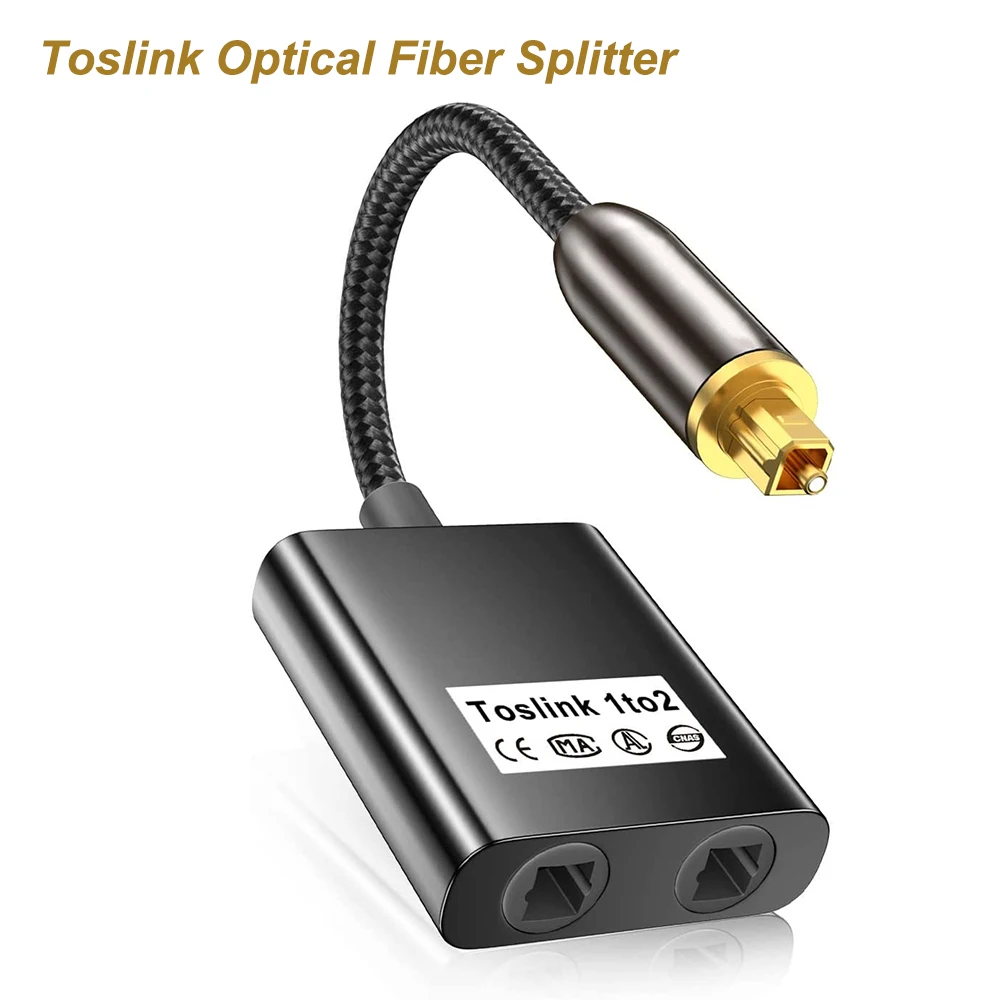 Audio Splitter Y - Tosink-光ケーブル用のスプリッター,1つのオス入力から2つのメス出力,hdtv用のスプリッター,DVDプレーヤー,ps4,ヘッドフォン