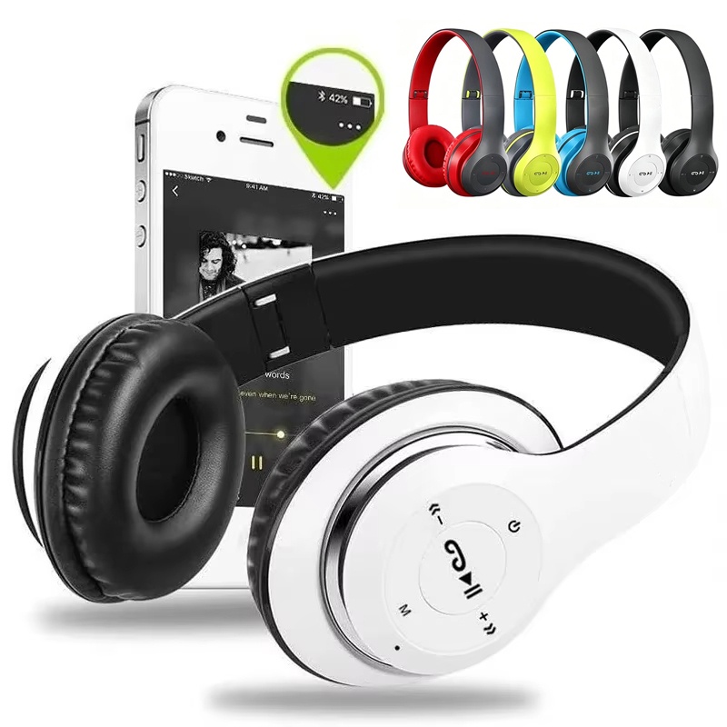 Bluetooth Headset On Ear - TWS ワイヤレス Bluetooth ヘッドフォン HiFi ステレオヘッドセットノイズリダクションスポーツイヤホン音楽プレーヤーマイク付き