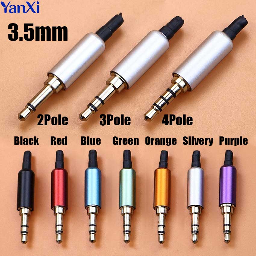 Audiophile Headphone Wired - 1個 3.5mm モノラル/ステレオヘッドホンプラグ DIY 2/3/4極 オスオーディオアダプター