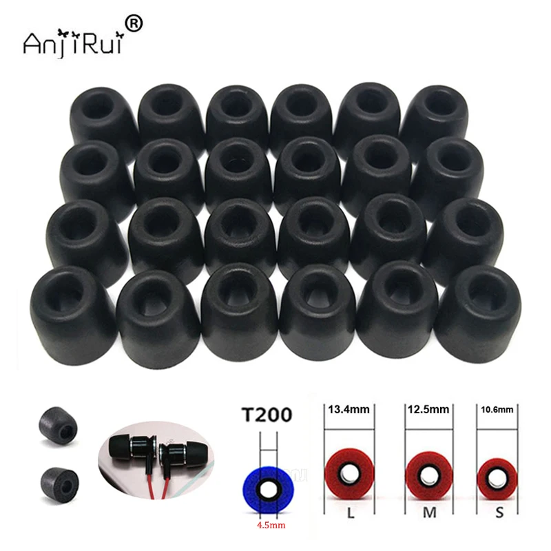 Earphone Foam Tip - 12 ペア ANJIRUI メモリーフォームイヤーパッド インイヤーイヤホン T200