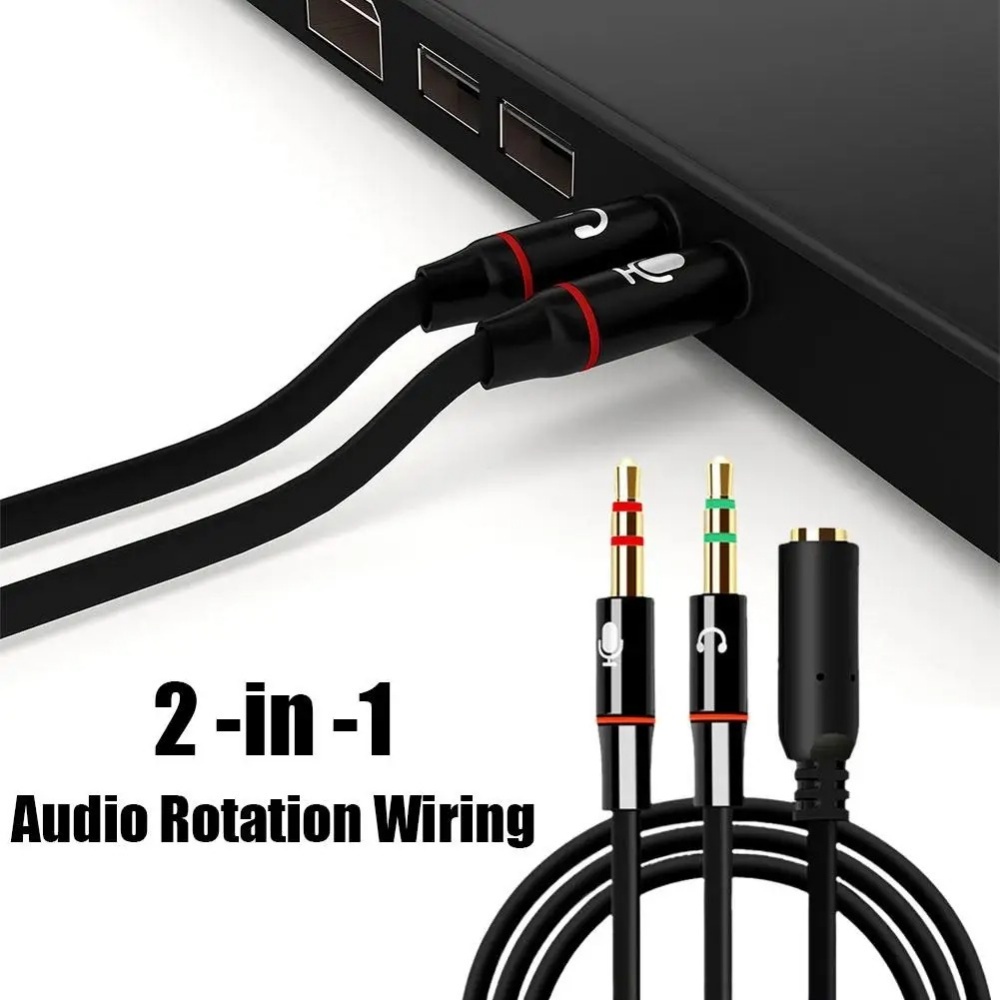 Audio Splitter Y - 3.5 ミリメートルヘッドフォンマイクオーディオスプリッターメスからデュアル 2 オス Y ケーブルコンバータアダプタコンピュータ