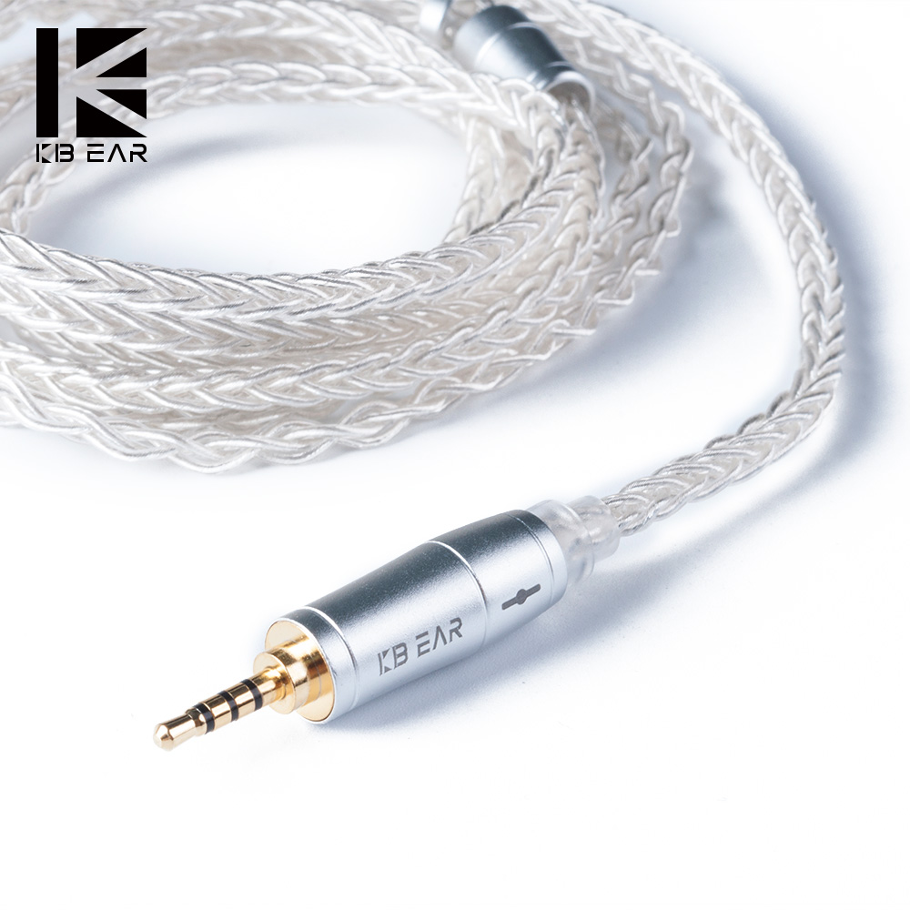 In Ear Monitor Iem - KBEAR 8 コアアップグレードシルバー有線イヤホンケーブル 2PIN/MMCX/QDC ゲーミングヘッドフォンイヤフォンヘッドセット KZ