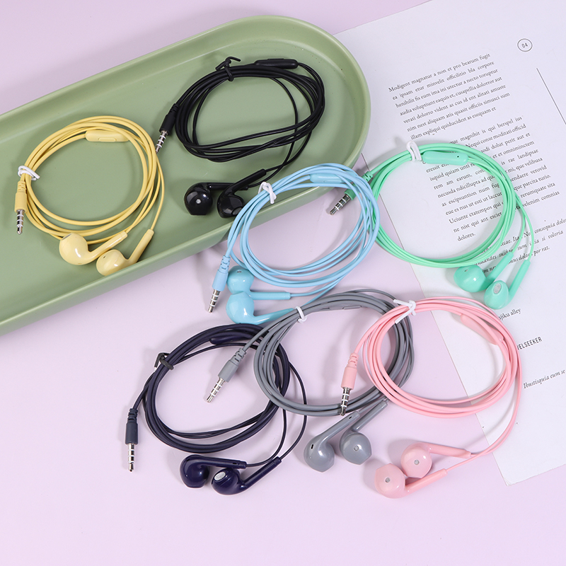 Wired Earphone Mic - マイク内蔵の有線スーパーベースヘッドフォン,ノイズキャンセリング,滑らかな表面,音楽ヘッドセット,3.5mm,u19