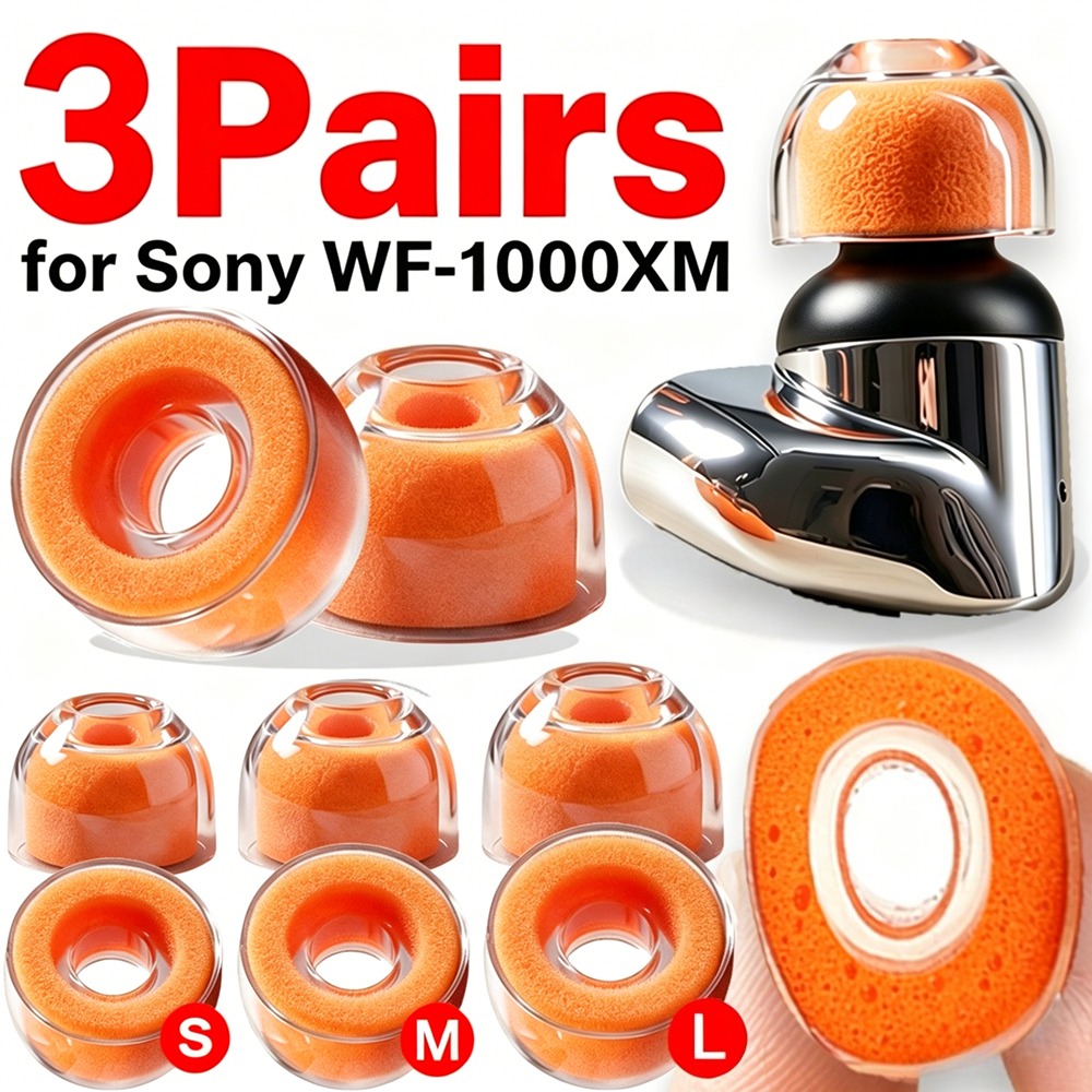 Earphone Foam Tip - 1-3 ペアソニー WF-1000XM6/5/4/3/2 用メモリーフォーム耳栓イヤーチップ交換用ノイズキャンセリングイヤホンキャップイヤホンイヤーパッド