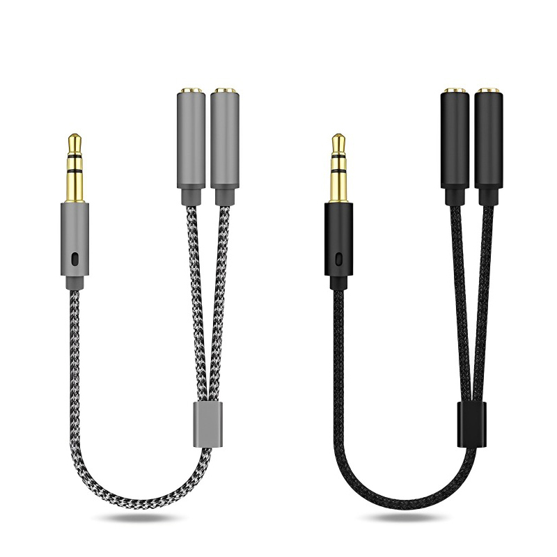 Audio Splitter Y - イヤホン用Yジャックオーディオスプリッター、オスからメス2個、3.5mm、3.5mm、ステレオ、コネクター、アダプター、イヤホンアクセサリー、m、f