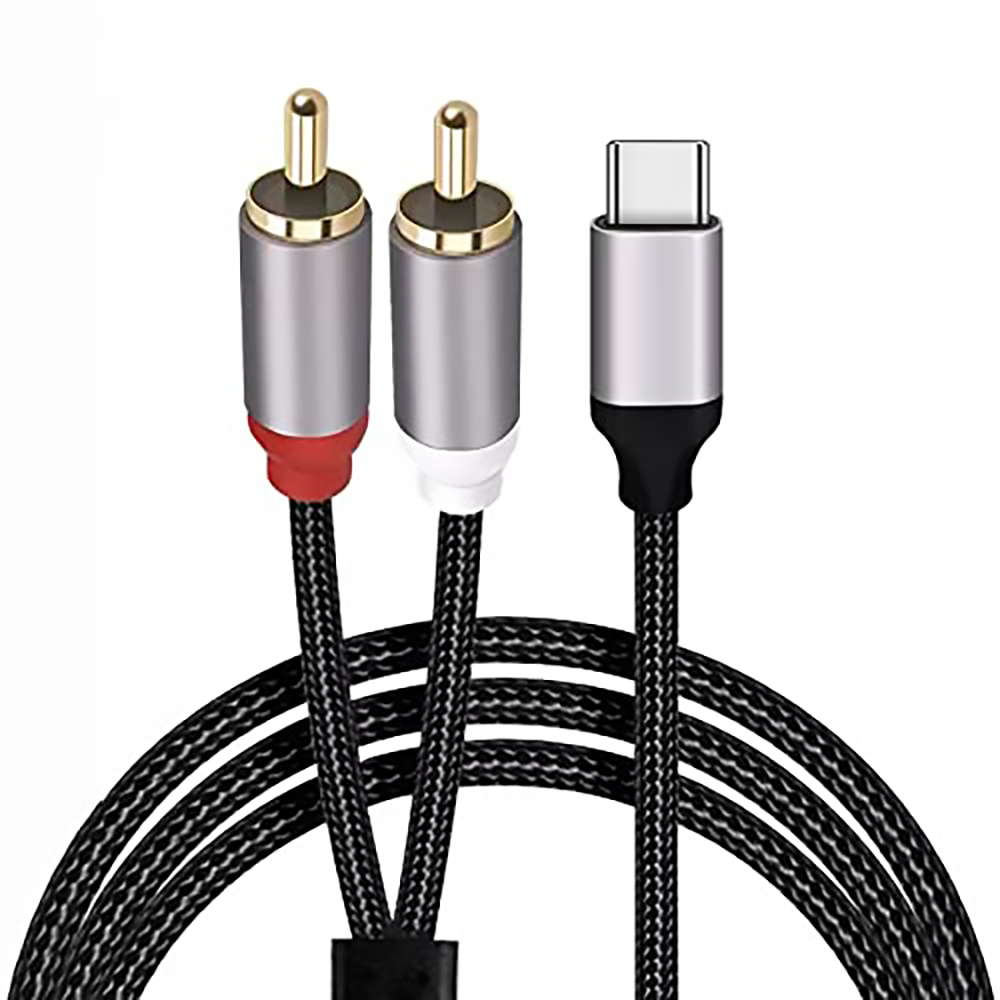 Earphone Splitter Jack - USB C - 2 RCAオーディオケーブル、Type-C -