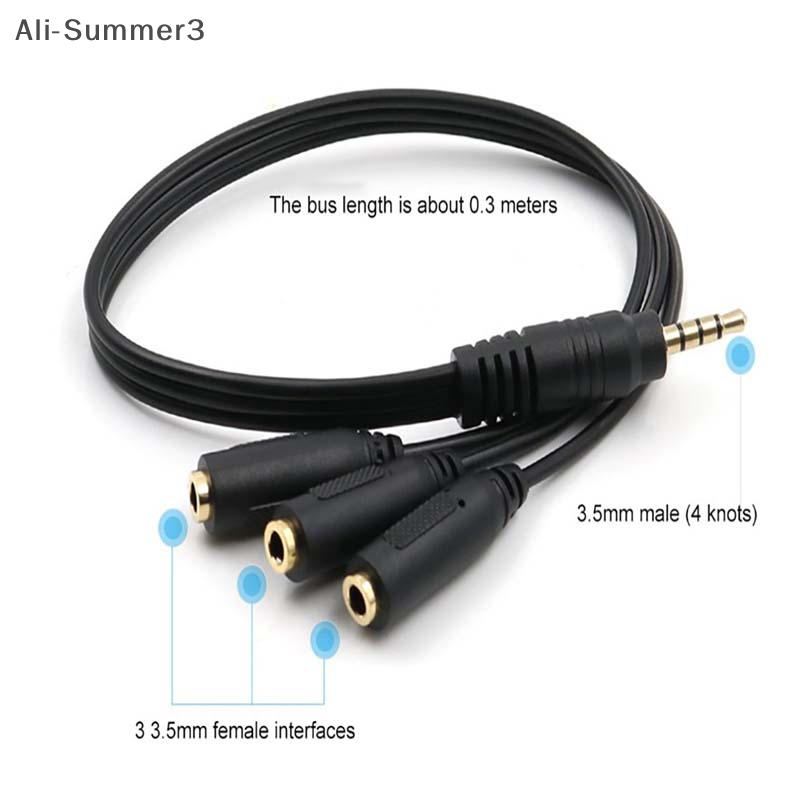 3.5mm 3ウェイポートAUXマルチヘッドホンイヤホンオー - Earphone Splitter Jack のレビューと価格
