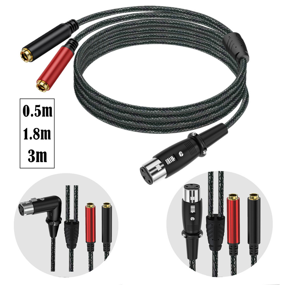 3ピン XLR メス - デュアル 6.35mm TRS メ - Earphone Splitter Jack のレビューと価格