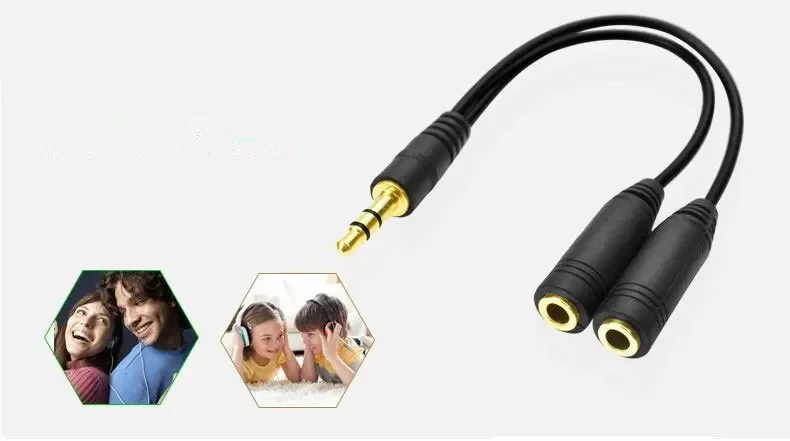 ヘッドフォン スプリッター、3.5 mm 延長ケーブル オー - Audio Splitter Y のレビューと価格