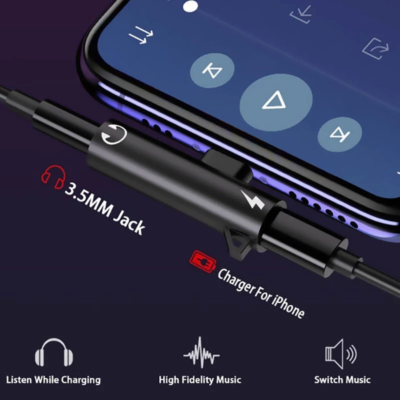2 In1 アダプタスプリッタ iPhone 14 13 1 - Earphone Splitter Jack のレビューと価格