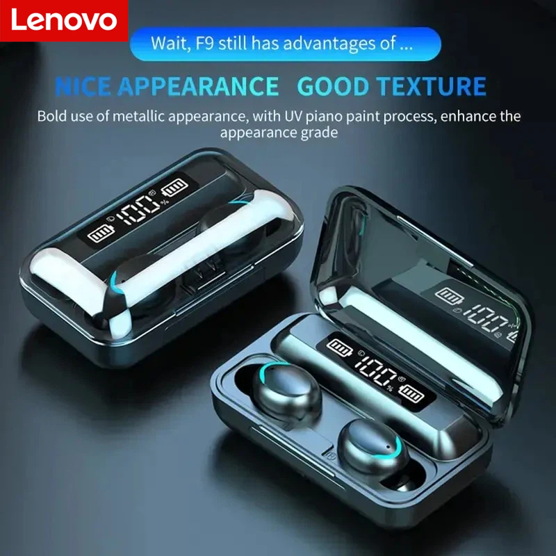 Lenovo F9 Bluetooth ワイヤレスヘッドフォ - Earbuds Charging Case のレビューと価格