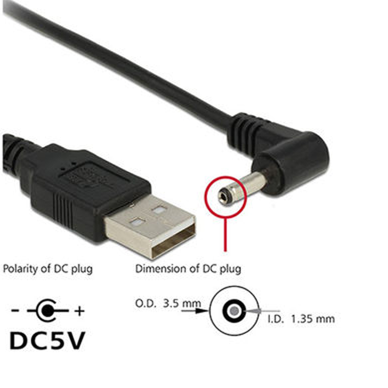 ブラックエルボ 90 USB オス - オス DC 電源ケー - Cable Extension 3.5 のレビューと価格