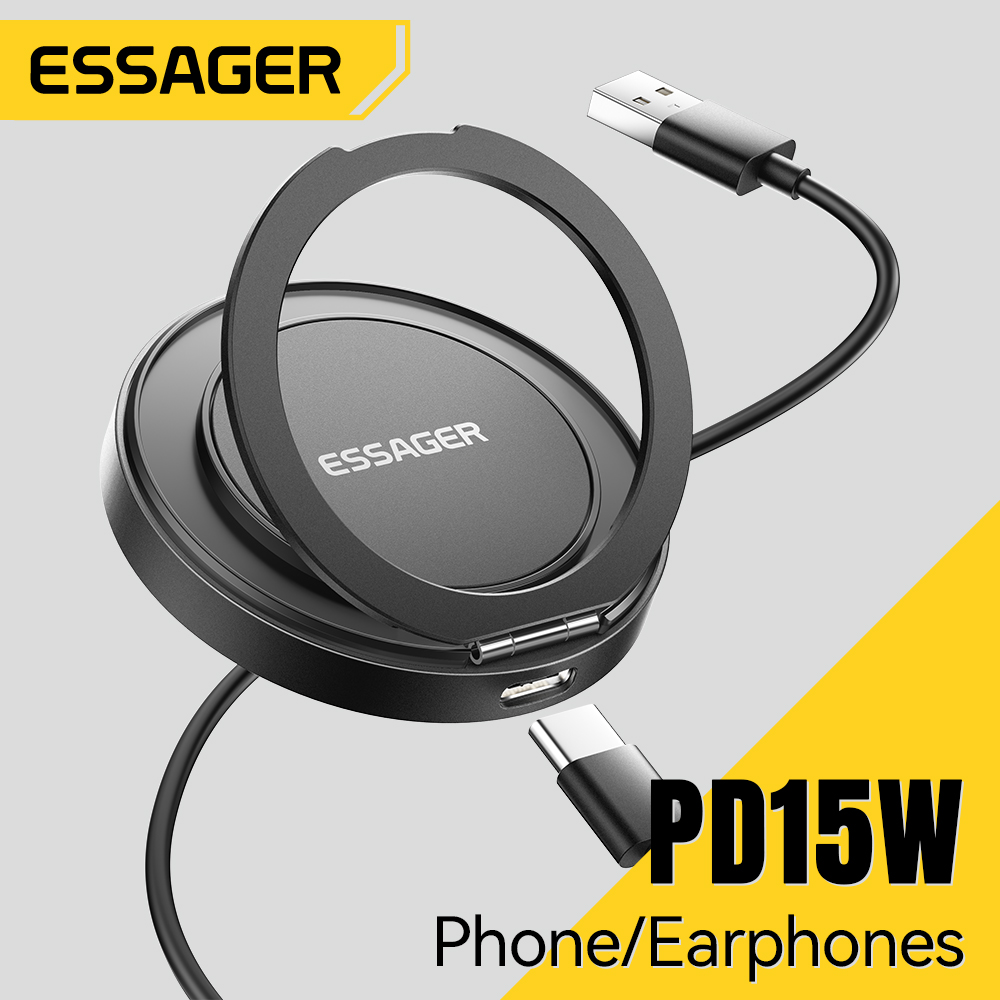 Essager 磁気ワイヤレス充電器 15 ワットケーブル付 - Usb C Earphone のレビューと価格