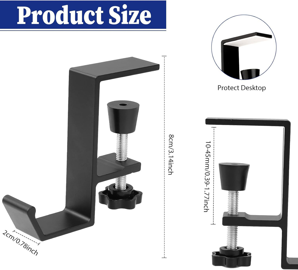 アルミ合金ヘッドフォンフックハンガーユニバーサルゲーミングヘ - Headphone Stand Desk のレビューと価格