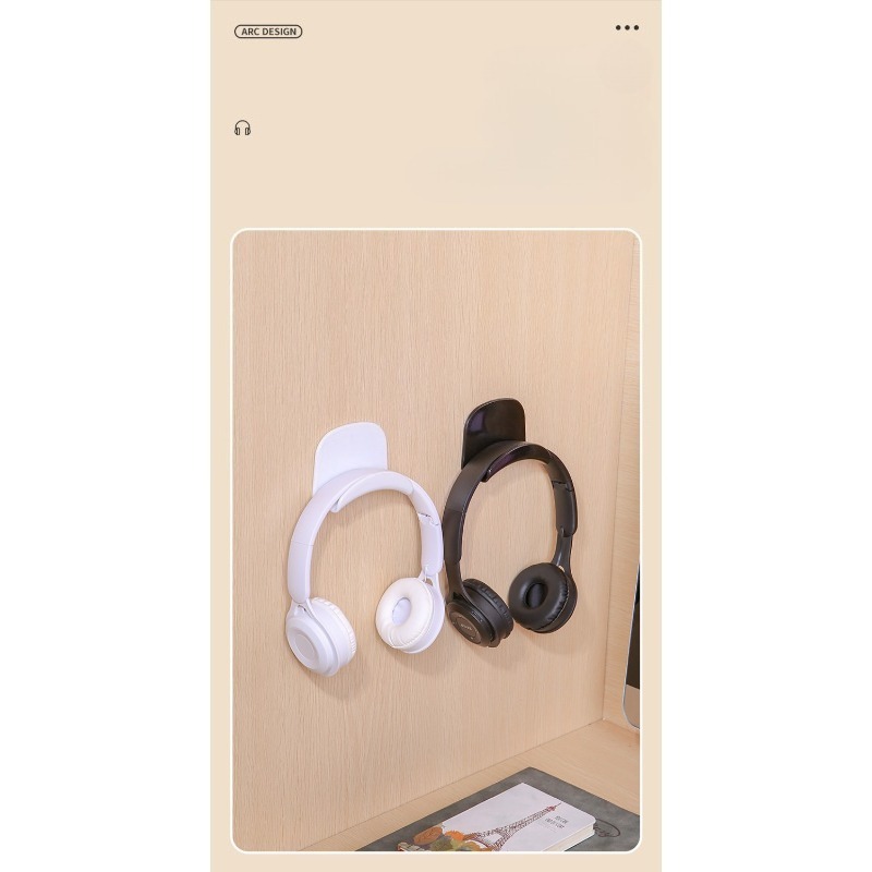 パンチフリー粘着プラスチックヘッドフォンスタンドユニバーサル - Headphone Stand Desk のレビューと価格