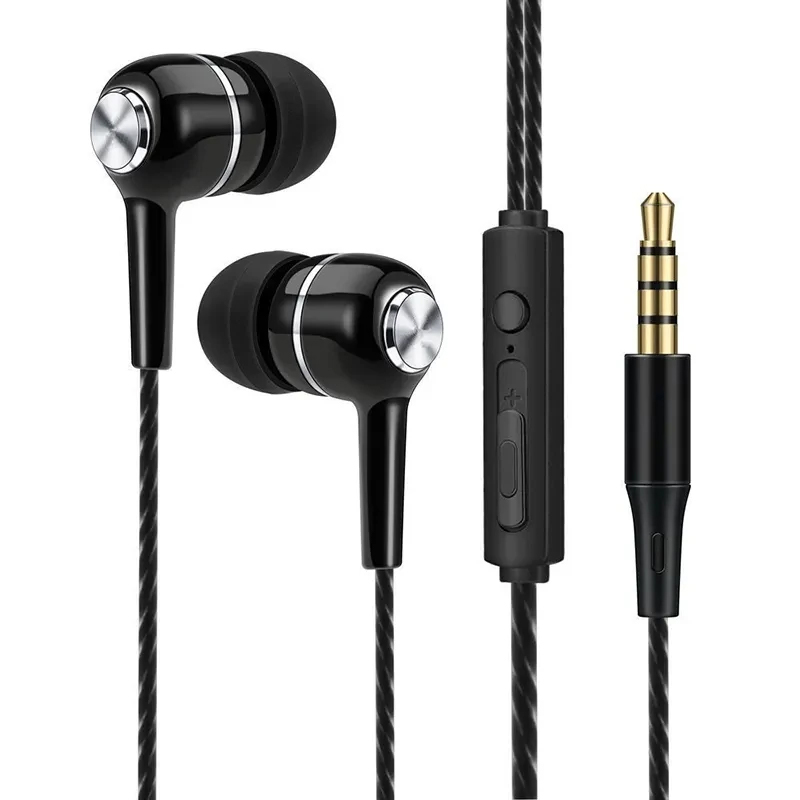 有線ヘッドフォン 3.5mm インイヤー スポーツ イヤホン - Wired Earphone Mic のレビューと価格