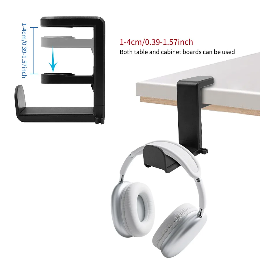 360 °   回転ヘッドフォンスタンド調節可能パンチなしデ - Headphone Stand Desk のレビューと価格