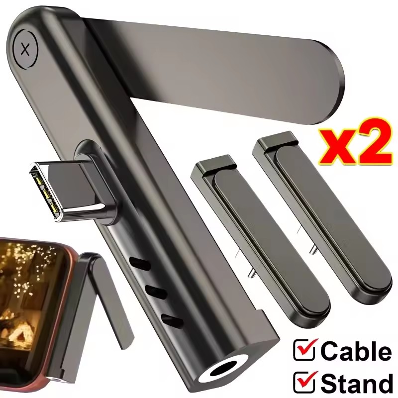 2/1 個ポータブル USB C から 3.5 ミリメートル - Headphone Stand Desk のレビューと価格