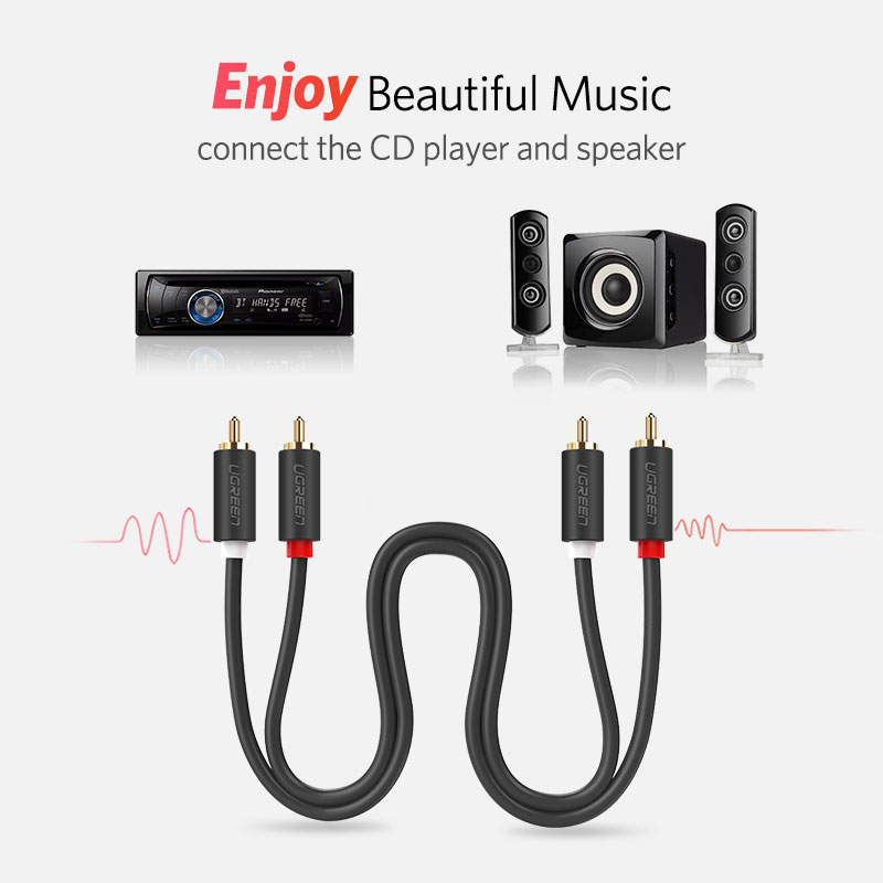 Ugreen-オーディオケーブルオス-オス,金メッキ,2m, - Audio Splitter Y のレビューと価格