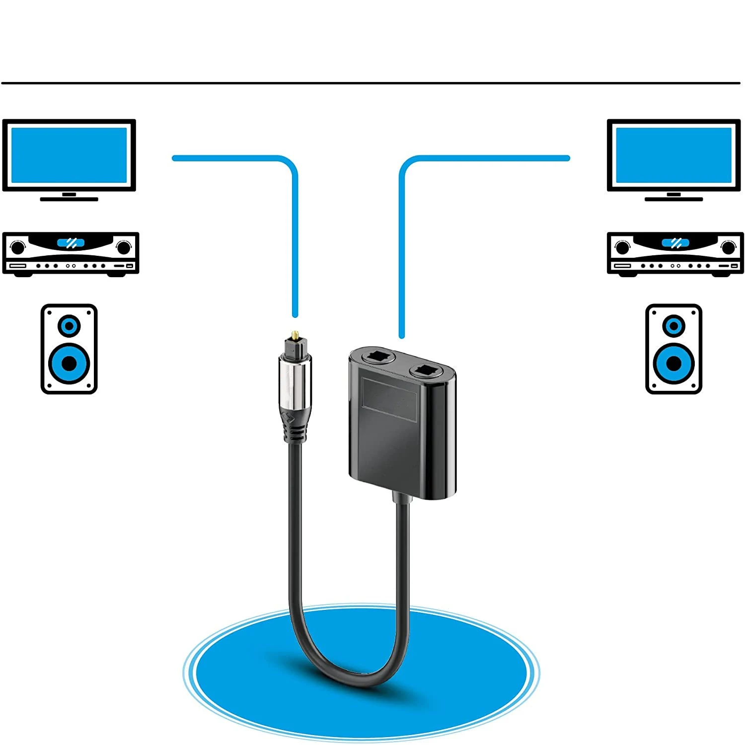 Tosink-光ケーブル用のスプリッター,1つのオス入力から - Audio Splitter Y のレビューと価格