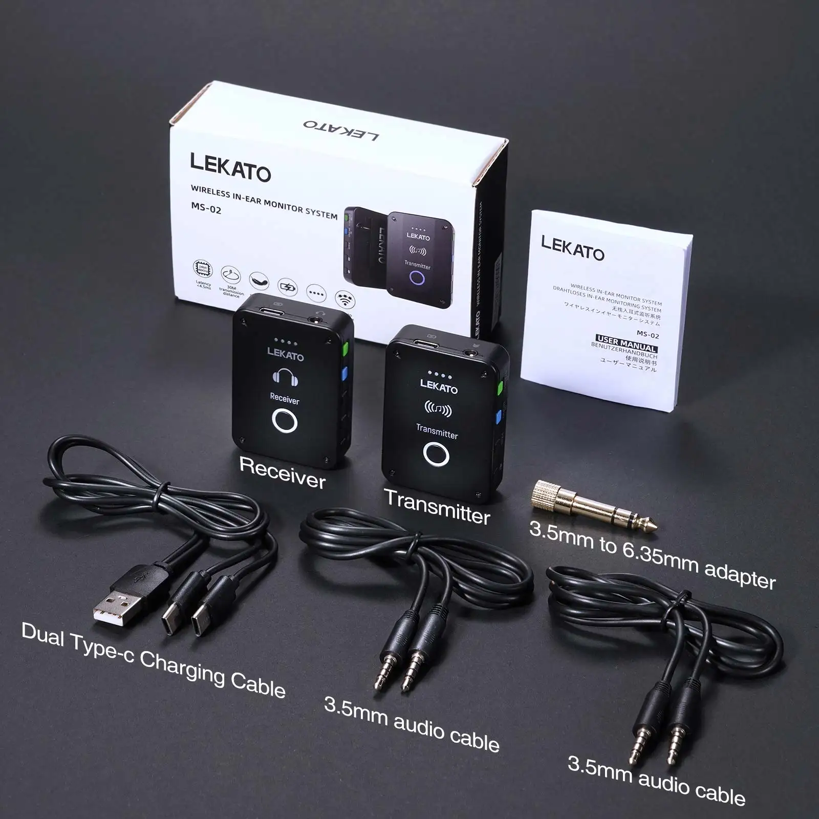 Lekato MS-02 ワイヤレス IEM システム -  - In Ear Monitor Iem のレビューと価格