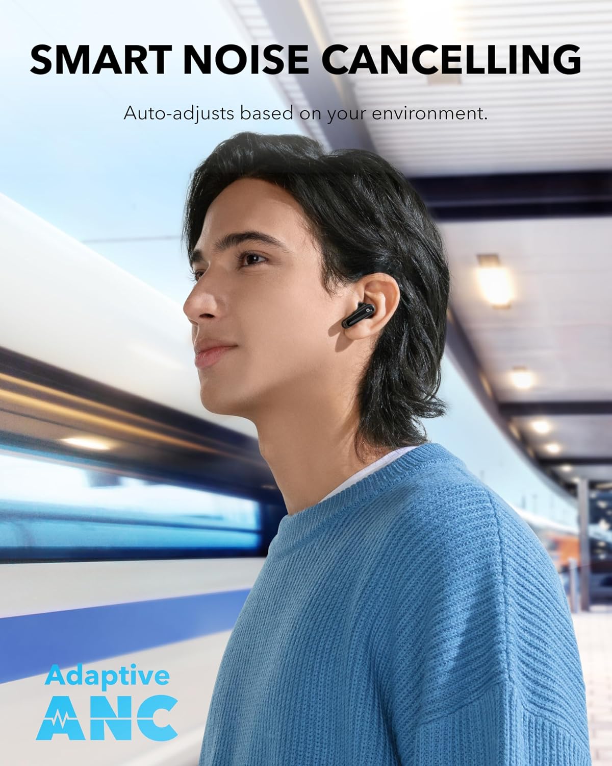アダプティブノイズキャンセリングイヤホン、60時間再生、2- - Noise Cancelling Headphone のレビューと価格