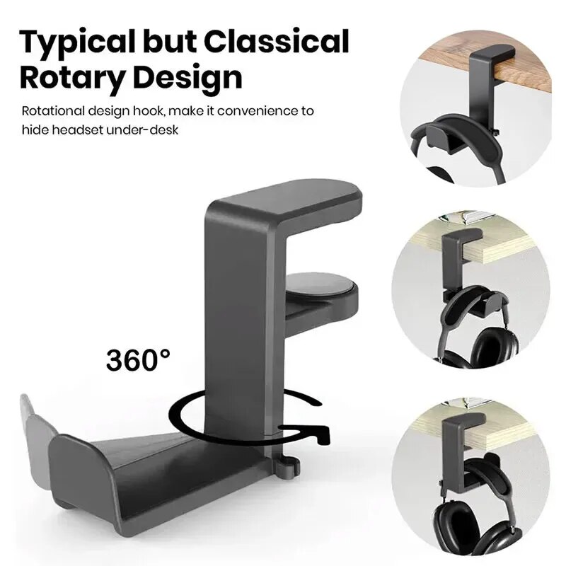 デスク下ヘッドフォンホルダー回転クランプデザインボーズソニー - Headphone Stand Desk のレビューと価格