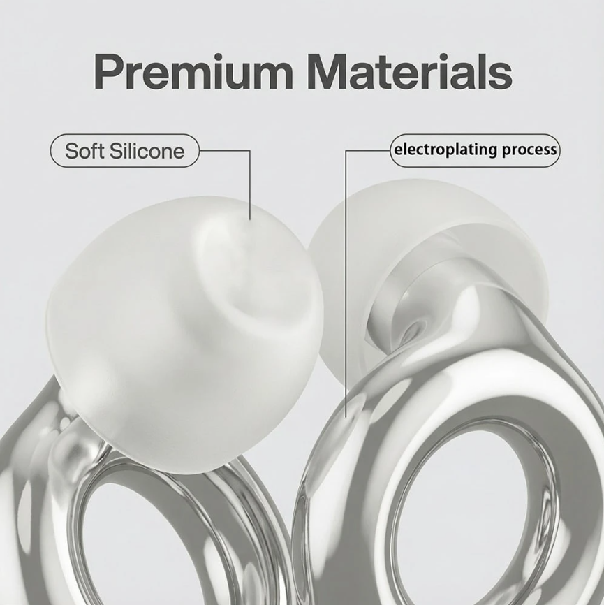 シリコン製ノイズキャンセリング耳栓、真新しい電気メッキ加工、 - Silicone Ear Tip Replacement のレビューと価格