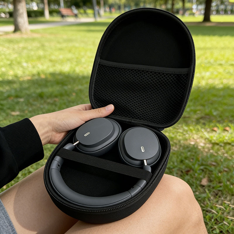 多機能ブラックEVAハードケース、耐衝撃防水、ヘッドホン、カ - Headphone Case Hard のレビューと価格