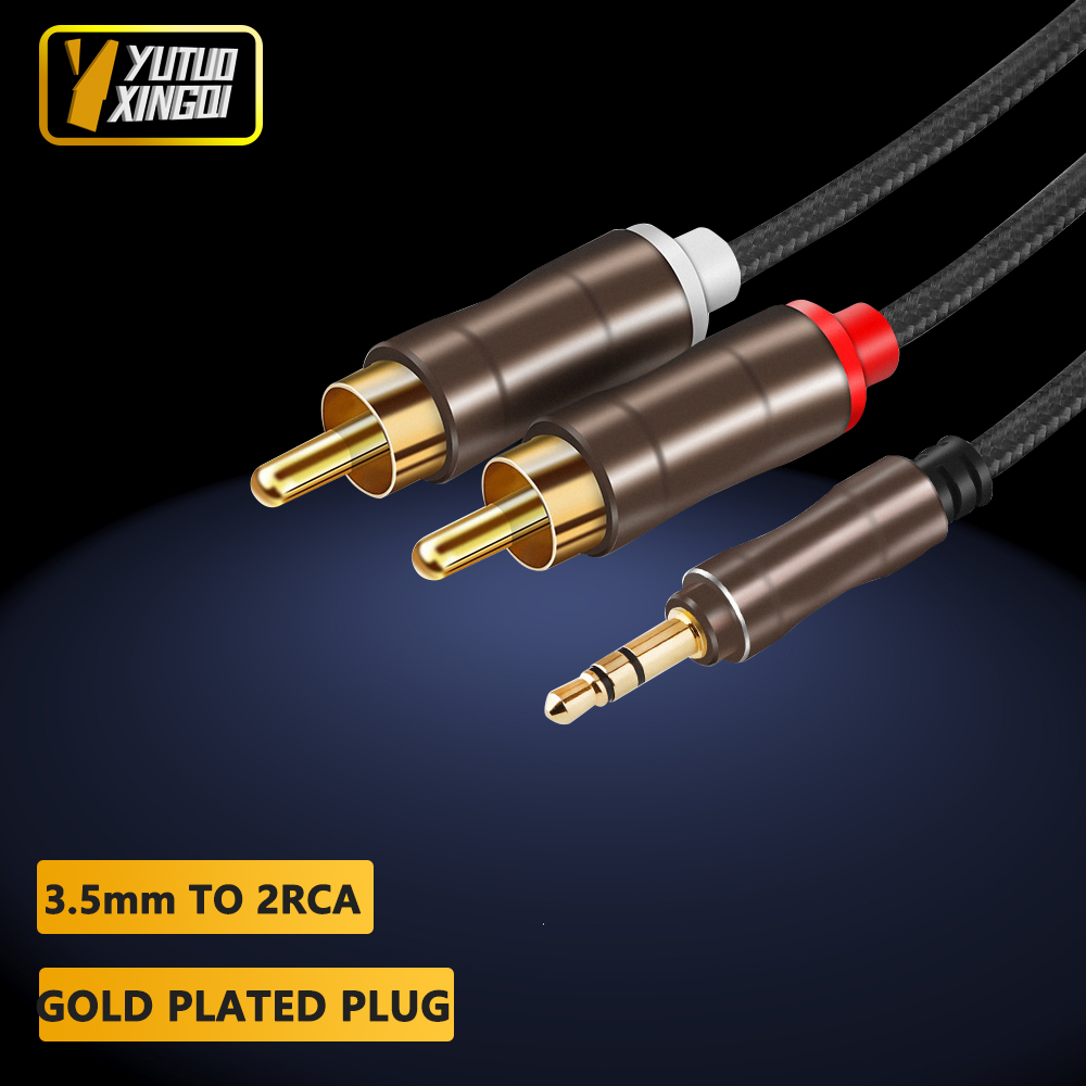 3.5 ミリメートルに 2RCA ダブルロータスオーディオケ - Cable Extension 3.5 のレビューと価格